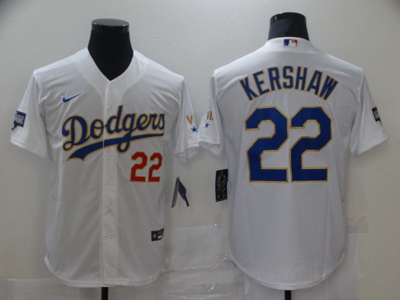 Men Los Angeles Dodgers #22 Kershaw White Game 2021 Nike MLB Jersey
